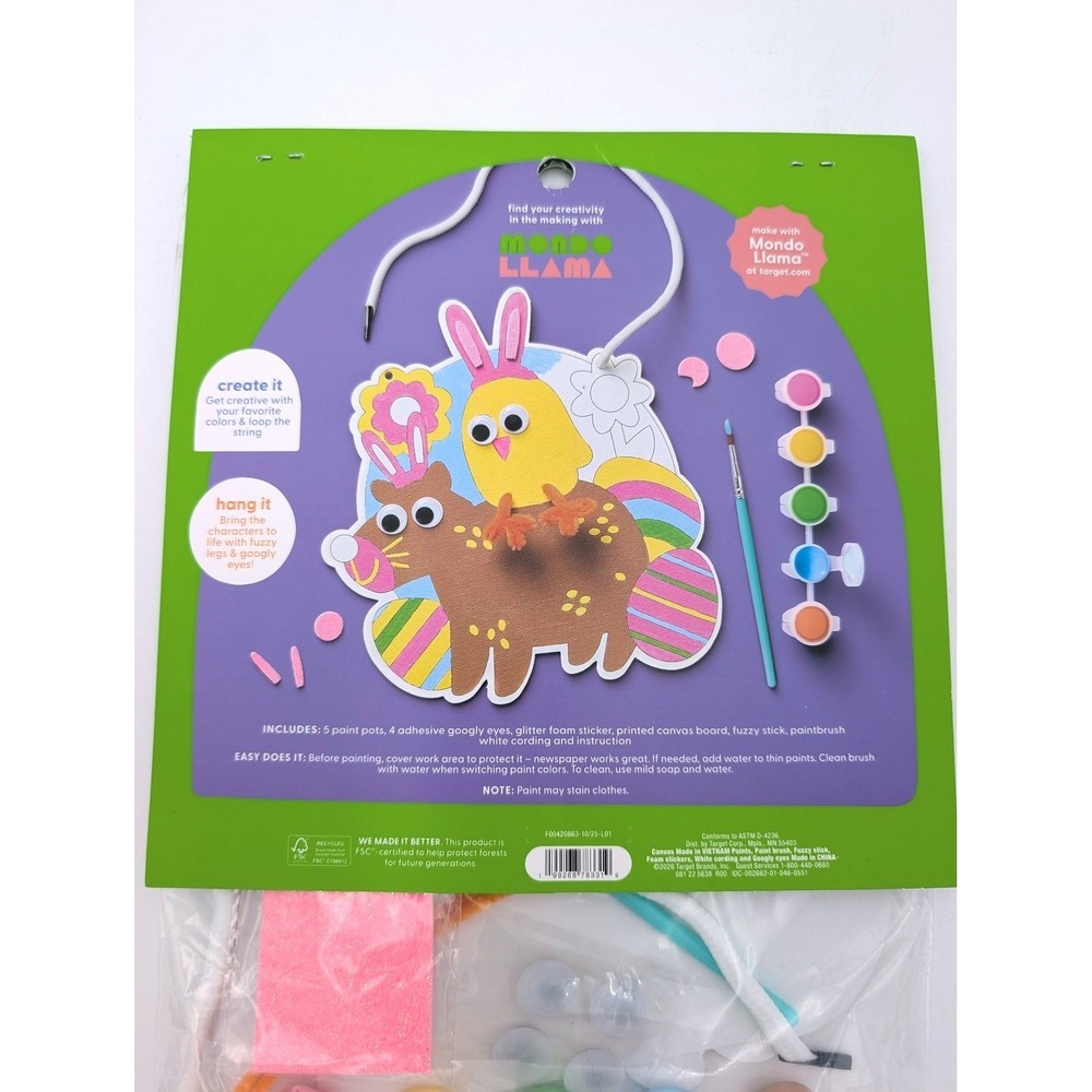 Mondo Llama Create your own cancas art kit Easter